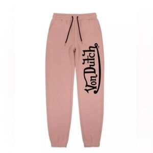 Von Dutch Joggers Sweatpants Dirty Pink Pants Size Large NWT